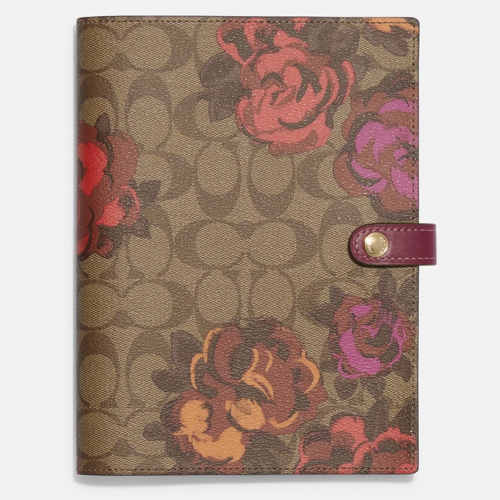Coach Notebook in Signature Canvas with Jumbo Floral Print